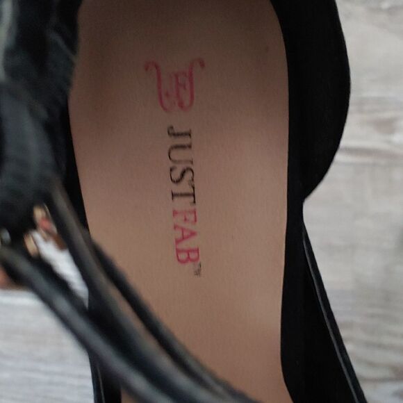 JustFab black stiletto platform Birdie heels Sz 9 - Picture 5 of 7